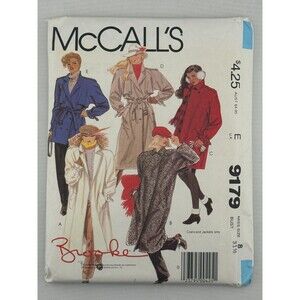 Vintage McCall's 9179 Brooke Shields Coat Jacket Sewing Pattern Size 8 UNCUT